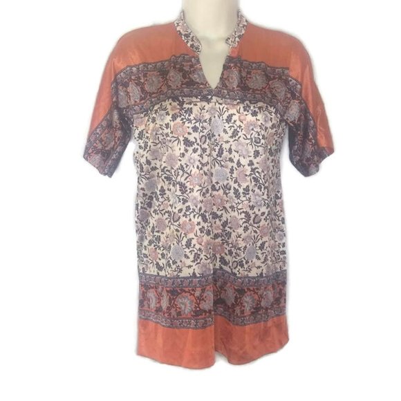 Vintage 1960's Jump for Charley Floral Satin Blouse - Picture 1 of 5